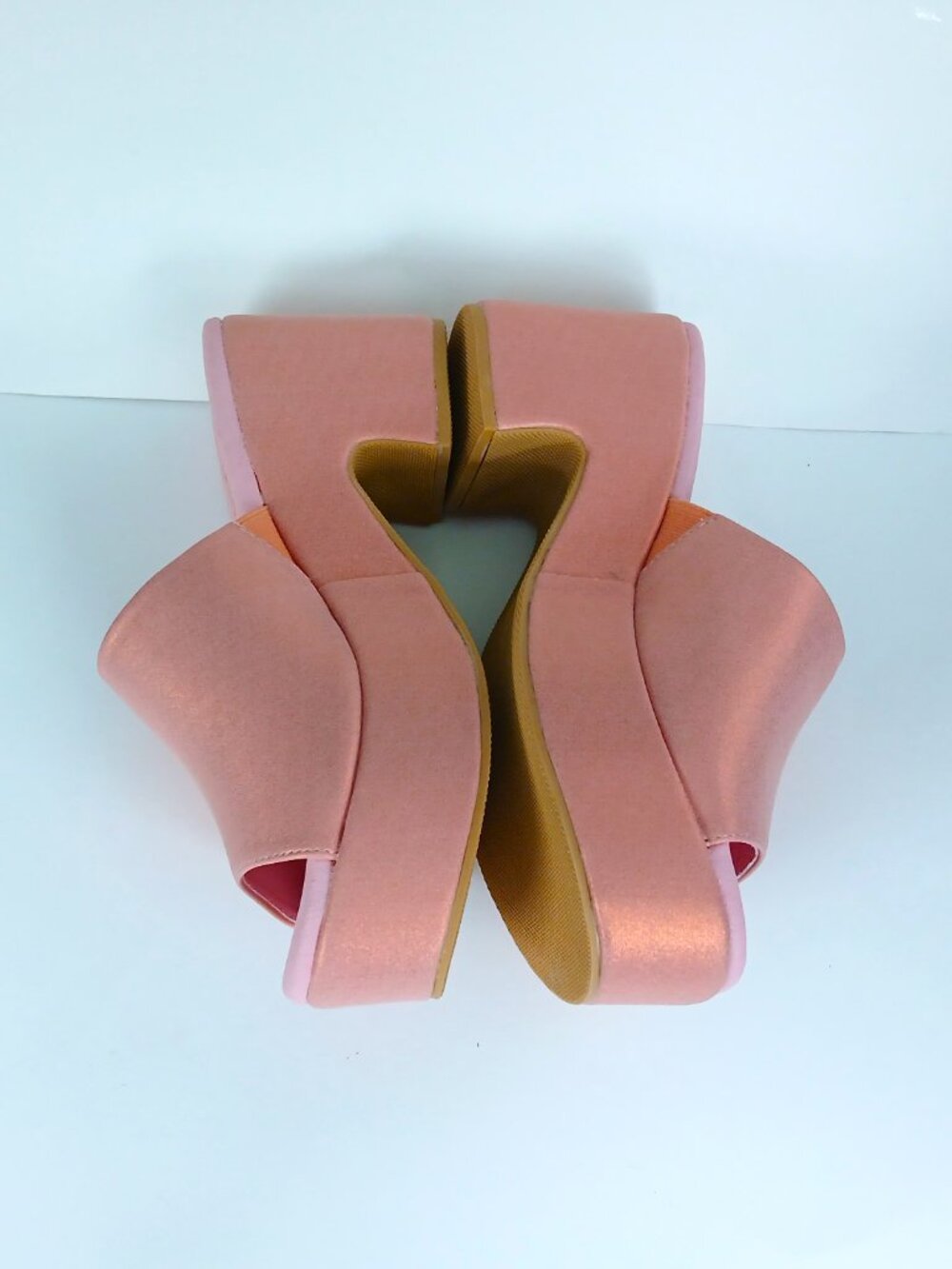 Beach By Matisse Shimmering Coral/Pink Platform Sandals, Size 8, New - Picture 9 of 11